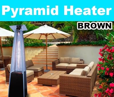 New MTN Deluxe Pyramid Outdoor Patio Flame Gas Propone Heater 40000 BTU Brown