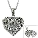 Sterling Silver & Marcasite Antique-Styled Heart Locket Pendant