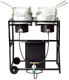 King Kooker KKDFF30T 30-Inch Dual-Burner Outdoor Propane Frying Cart