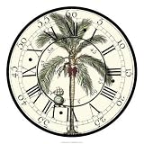 Antique Palm Clock HIGH QUALITY CANVAS Print With Light Added BRUSHSTROKES Vision studio 22x22