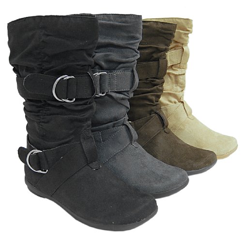 Click here to buy Bamboo by Journee Double D-ring Flat Boots.