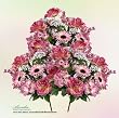 Three 23"Artificial Daisy, Queen Ann lace, Rose, Hydrangea Mixed Silk Flower Bushes_Mauve