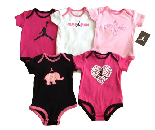 Nike Jordan Infant New Born Baby Girl Lap Shoulder Bodysuit