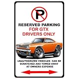 1969 Plymouth GTX Muscle Car-toon No Parking Sign