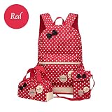 Samaz 3 in 1 Lightweight Casual Canvas Backpack Cute Bow School Bags for Teen Girls Schoolbags Book Bag Rucksack for Girls (Red)
