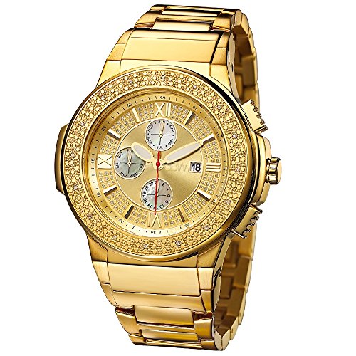 Jbw men s jb-6101-d "saxon" 18k gold-plated d…