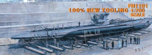 Hawk's fly model 1/700 German Navy U-Boat Type VII B U-48 w / dock (japan import)