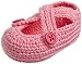 Jefferies Socks Crochet Criss Cross Mary Jane Shoe, Pink, Newborn