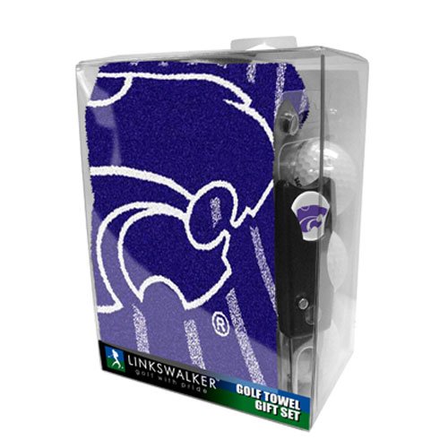 Kansas State Wildcats Ncaa Jacquard Golf Towel Gift Pack W/ Balls Repair Tool Marker