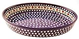 Bunzlauer Polish Pottery 351-41A Oval Baker, Blue with White and Terra Cotta
