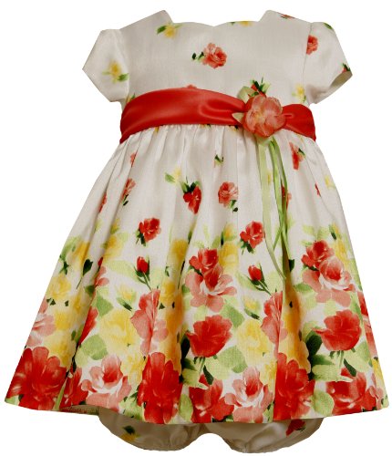 Buy Bonnie Baby Girls Newborn Sweetheart Neck Border Print Shantung Dress, Orange, 3-6 Months Buy Bonnie Baby Girls Newborn Sweetheart Neck Border Print Shantung Dress, Orange, 3-6 Months