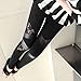 Locomo Women Black Lace Floral Mesh Sheer Leather Inset Legging FFT136