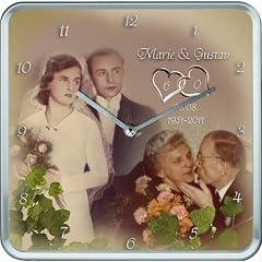 Fotouhr - viereckige Wanduhr mit Ihren Fotos auf dem Ziffernblatt