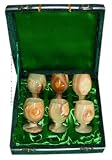 Multi Onyx Cordials Glasses 6 Pc Set Goblets Wine Cordial Glasses Free Gift Box