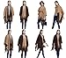 Women's Blanket Winter Knitted Cashmere Tassel Cardigans Scaft Shawl Poncho Cape (Khaki)