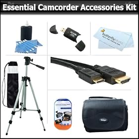 Click here to buy Essential Accessory Kit For Toshiba Camileo H30 X100 HD Camcorder Includes 50 Tripod +... by Butterfly.