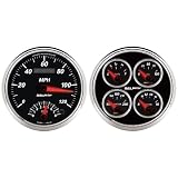 Auto Meter 1204 Designer Black II 5 Tachometer Speedometer Combo Kit Box by Auto Meter