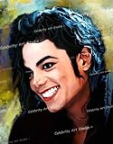 MICHAEL JACKSON ORG MIXED MEDIA UNIQUE PAINTING ON CANVAS W GALLERY WRAP STYLE 18X24X1.5