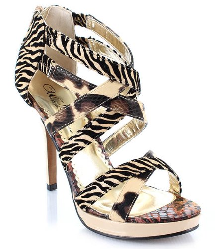 51 OuRKoZoL Womens Wild Rose Platform Sandals Kokoa 198   Black/Natural Zebra