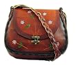 Border Leather Las Flores Hand Painted Leather Handbag