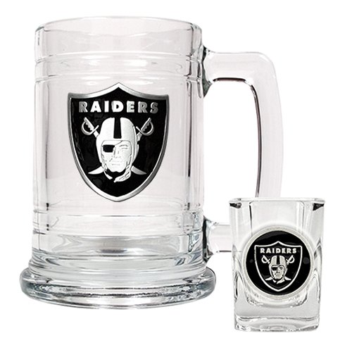 Oakland Raiders Beer Mug And Shot Glass Boilermaker Set