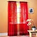 2 Sheer Voile Curtains 60x84 - RED