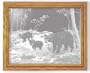 Decorative Framed Mirror Wall Decor With Black Bear Etched Mirror - Black Bear Decor - Unique Black Bear Gift Ideas - Ready To Hang - 12'' w x 10'' h