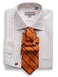 Orange End on End Awning Dress Shirt