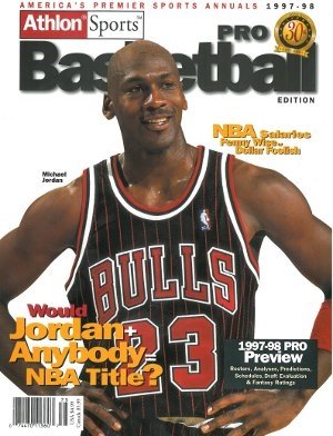 Michael Jordan unsigned 1997-98 Chicago Bulls Preseason Basketball Magazine- 30th Anniversary