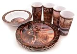 Motorhead Products Wild Wings Gift Boxed 12-Piece Melamine Tableware Sets, Deer Series