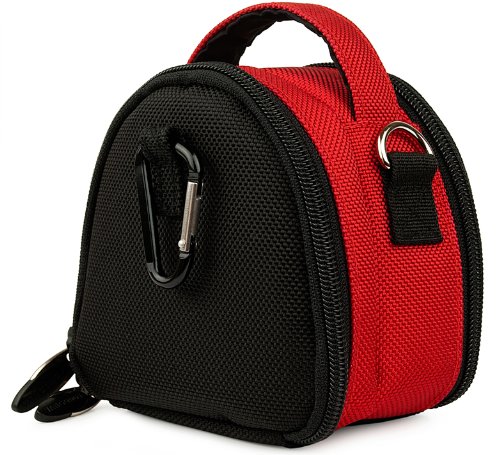 Red Limited Edition Camera Bag Carrying Case with battery charger, battery charger, memory cards, and accessories Pocket for Sony Cyber-Shot DSC-H55 DSC-H70 DSC-HX7V DSC-T99 DSC-T110 DSC-TX5 DSC-TX9 DSC-TX10 DSC -TX55 DSC-TX100V DSC-W510 DSC-W530 DSC-W560 DSC-W570 DSC-WX5 DSC-WX9 DSC-WX10 DSC W650 W620 W610 Point and Shoot Digital Camera Reviews