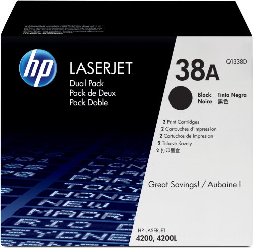 HP LaserJet 38A Black Print Cartridge in Retail Packaging - Dual Pack