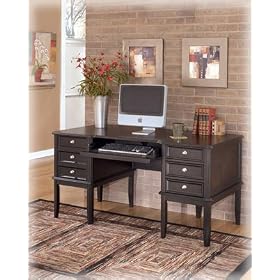 Contemporary Almost Black Carlyle Home Office Desk