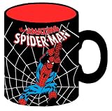 Silver Buffalo Marvel Comics Spider-Man Swings Web Jumbo Ceramic Mug, 20 Ounces, Black (MC3234)