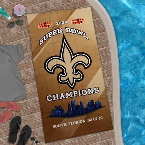 New Orleans Saints Super Bowl XLIV Champions 30x60 Beach Towel