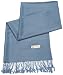 Echarpe etole chale Pashmina & Soie Bleu Denim
