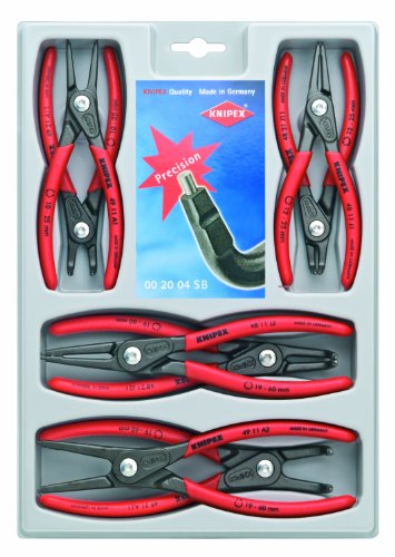 KNIPEX 00 20 04 SB 8-Piece Precision Circlip Snap-Ring Pliers Set On Sale