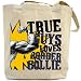 Canvas Tote Bag Beige  True Guys Loves A Border Collie  Dog