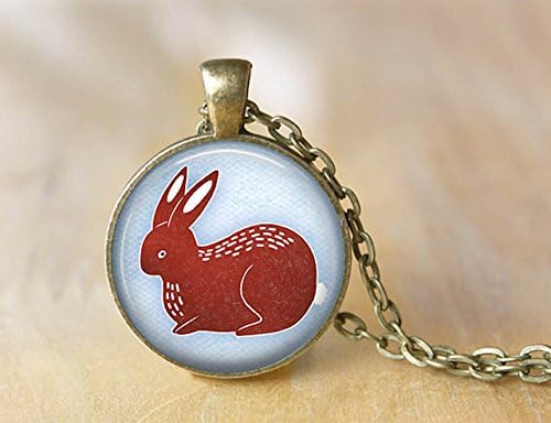 Rabbit Pendant Necklace Forest Friends Jewelry Art Photo Print Brown Hare Pendant Gift For Her