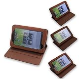 EasyAcc 360 Degrees Rotating Folio Tasche & Schutzhülle (Case & Cover) built-in 3 Angle Stand for Lenovo A1 7 inch Multi Touch Tablet WiFi/3G 16/32GB (Brown, PU Leather)