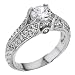 Filigree Solitaire Cubic Zirconia Diamond Ring