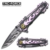 Collector,s Skull Chain Spring Assisted Pocket Knife Pink