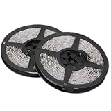 SODIAL(R) 2 x 5M 10M 5050 SMD 600 LED RGB柔軟なストリップライト車、自動、DC 12V