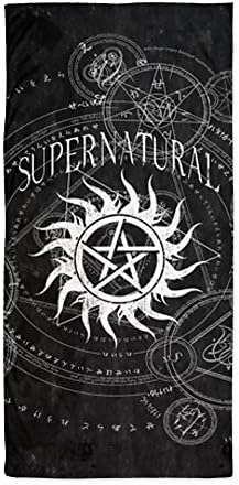 CafePress Supernatural Black Beach Towel - Standard White