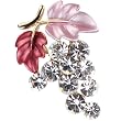 Diamante Grape Crystal Brooch Pin - Pink