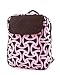 Retro Design Pink Brown Quilted Cotton Backpack Back Pack Bag Purse
