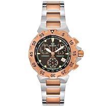 Burett Men's B4202DBFA Neo Abyss Collection Rose Gold Tone and Stainless Steel Chronograph Diver Watch