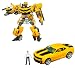 Hasbro Year 2010 Transformers Human Alliance "Hunt for the Decepticons" Series Robot Action Figure Set - Voyager Class 7 Inch Tall BUMBLEBEE (Vehicle Mode: Camaro Concept) with Flip Out Cannon Plus 2-1/2 Inch Tall Sam Witwicky with White Shirt Figure_s-2