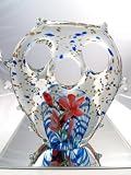 Murano Glass Vase Mouth Blown Art 15lb Hand Blown Abstract Fabulous Sculpture X1091