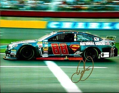 Signed Earnhardt Jr. Photo - 2014 SUPERMAN DC COMICS NATIONAL GUARD 8x10 #1 - Autographed Photos